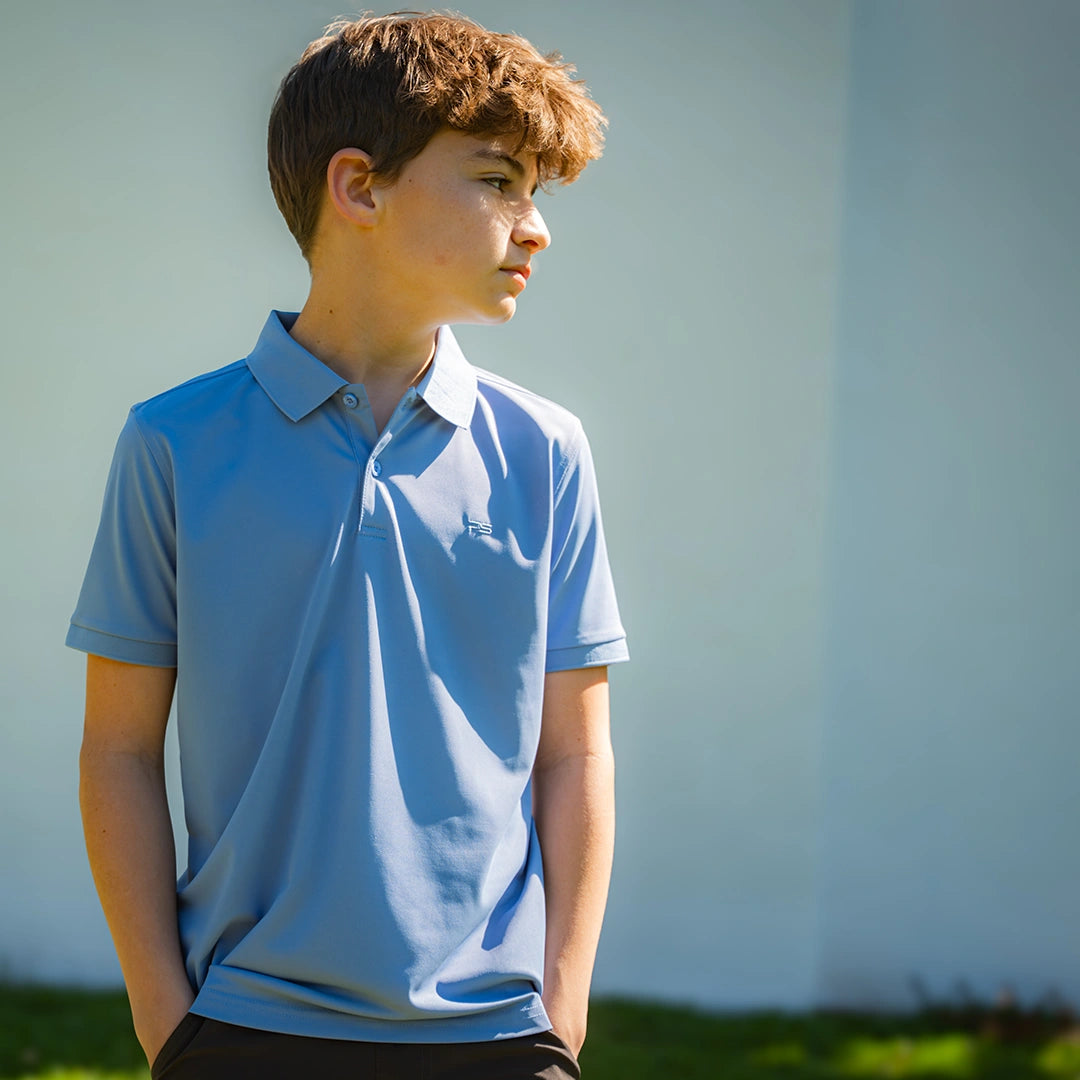 ProTek™ Youth Vintage Polo - Coastal Blue