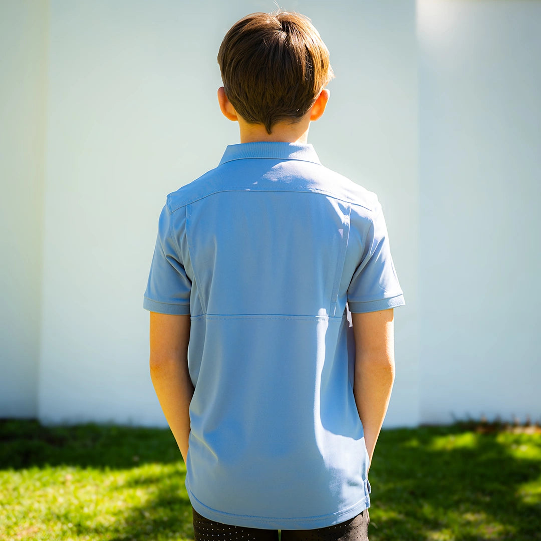 ProTek™ Youth Vintage Polo - Coastal Blue