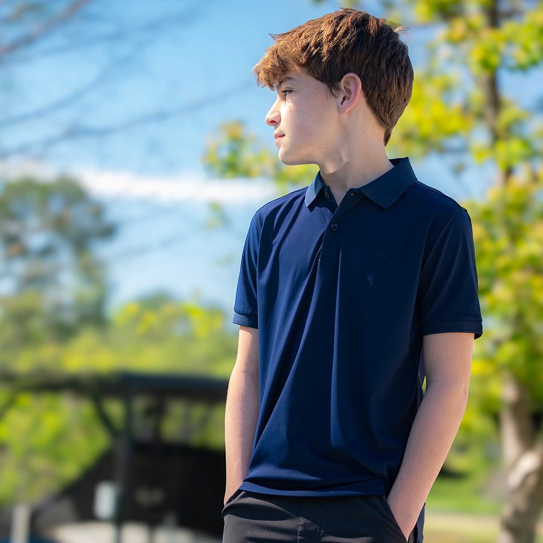 ProTek™ Youth Vintage Polo - Midnight Blue