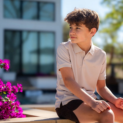 ProTek™ Youth Vintage Polo - Oyster White