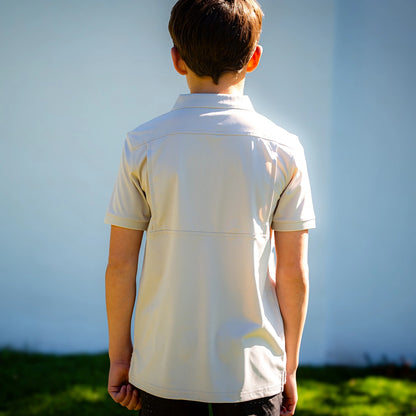 ProTek™ Youth Vintage Polo - Oyster White