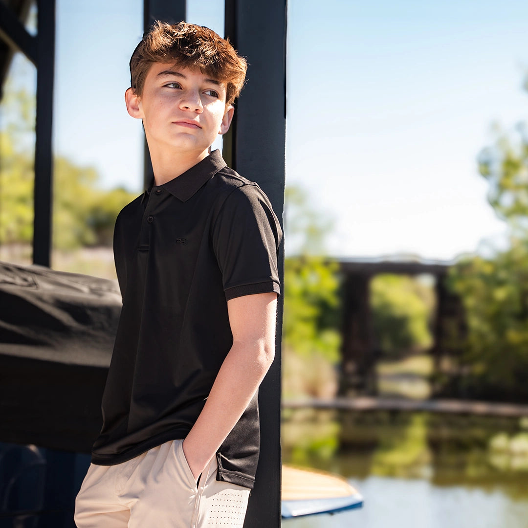 ProTek™ Youth Vintage Polo - Sable Black