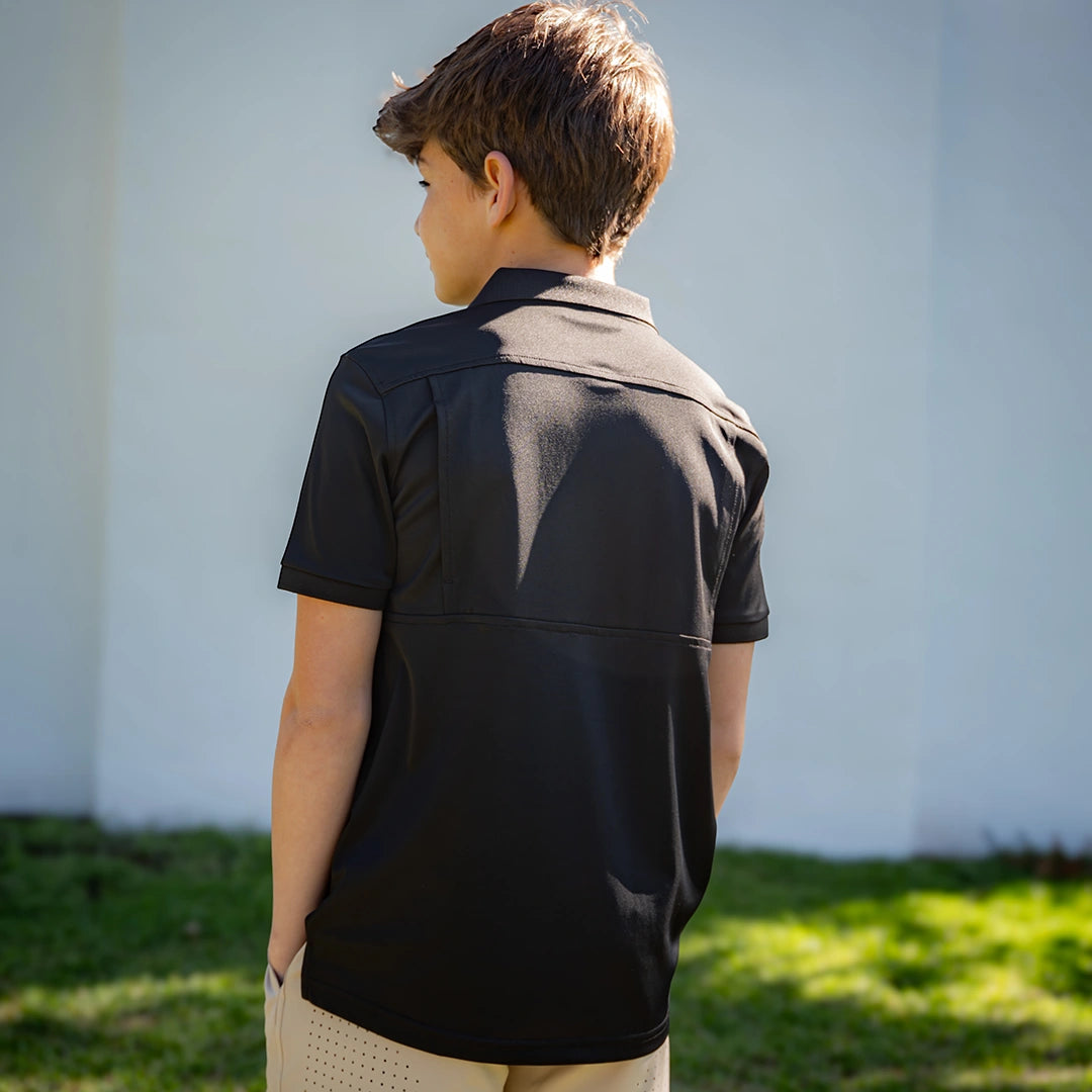 ProTek™ Youth Vintage Polo - Sable Black
