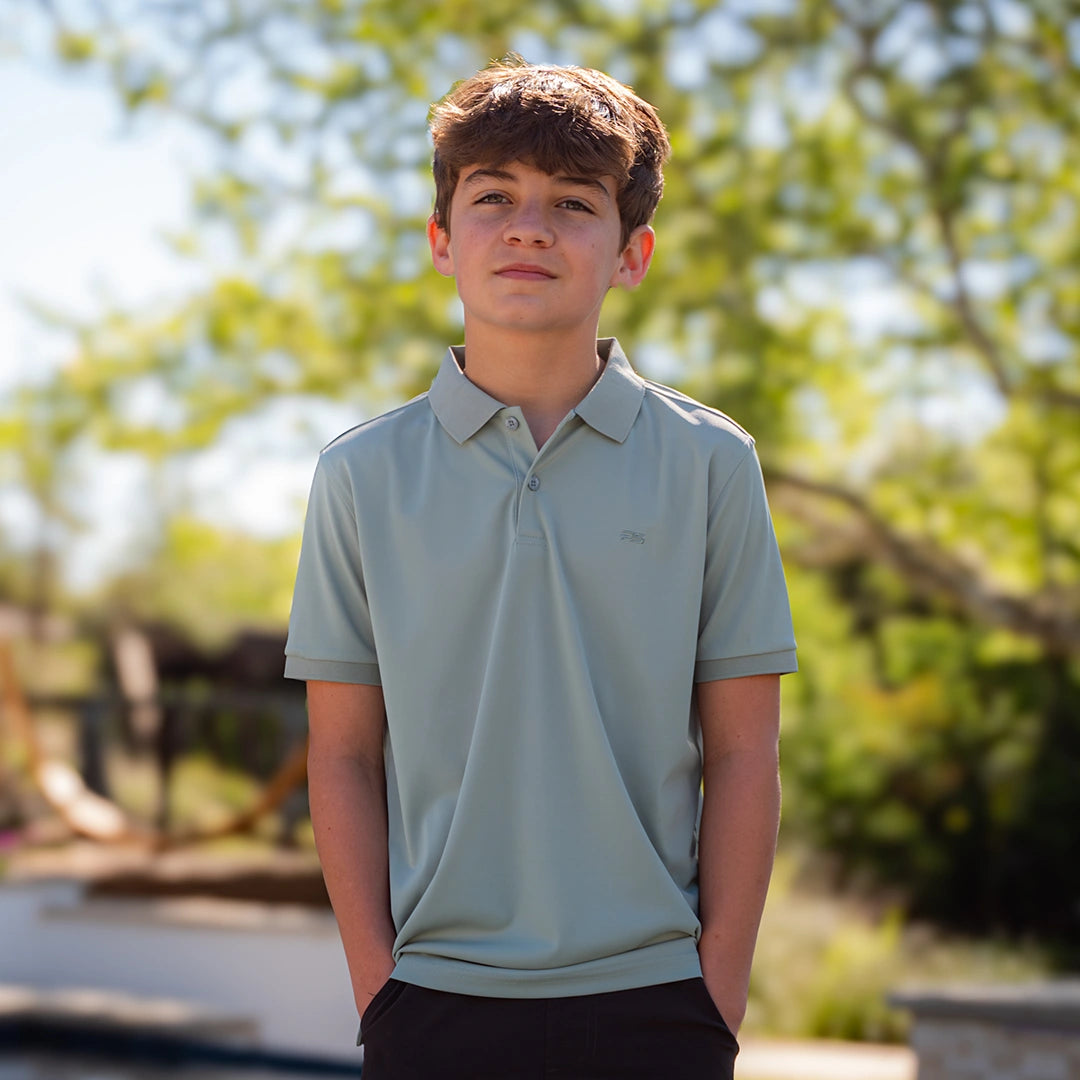 ProTek™ Youth Vintage Polo - Seafoam Green