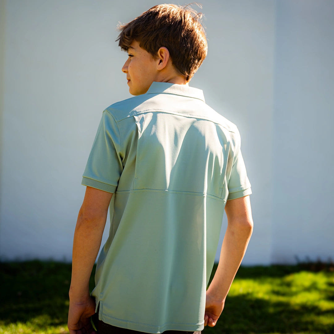 ProTek™ Youth Vintage Polo - Seafoam Green