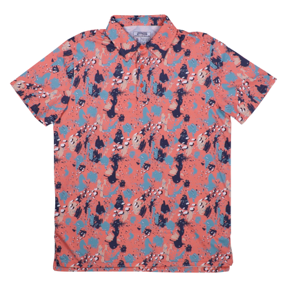 Premium Performance Camo Polo - Coral Reef