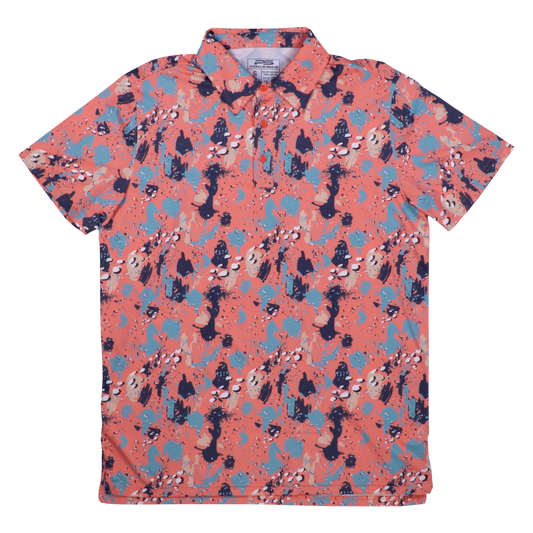 Premium Performance Camo Polo - Coral Reef