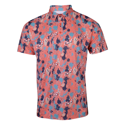 PS320G Performance Polo Shirt-Coral Reef Camo 19