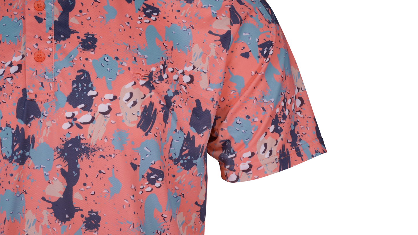 PS320G Performance Polo Shirt-Coral Reef Camo 19