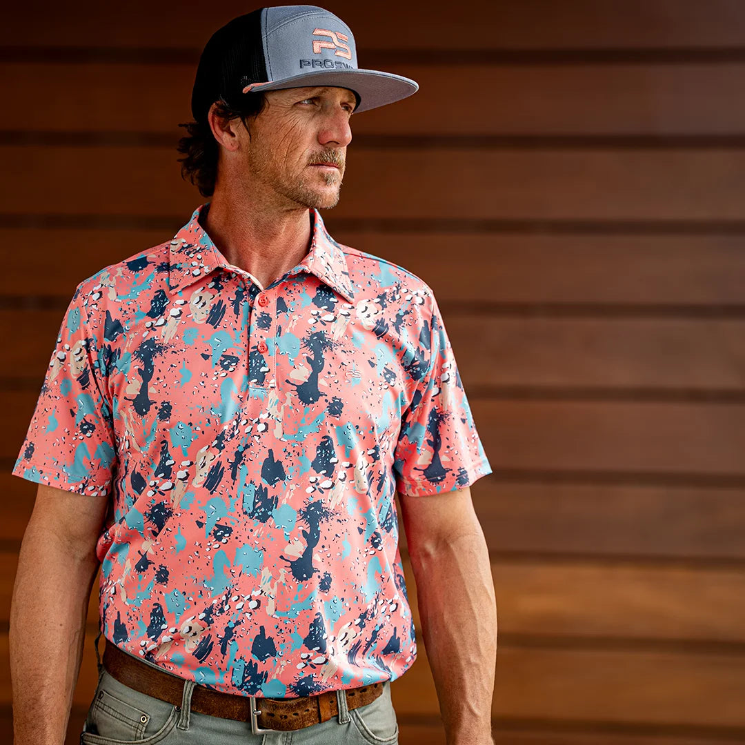 Premium Series Camo Polo - Coral Reef