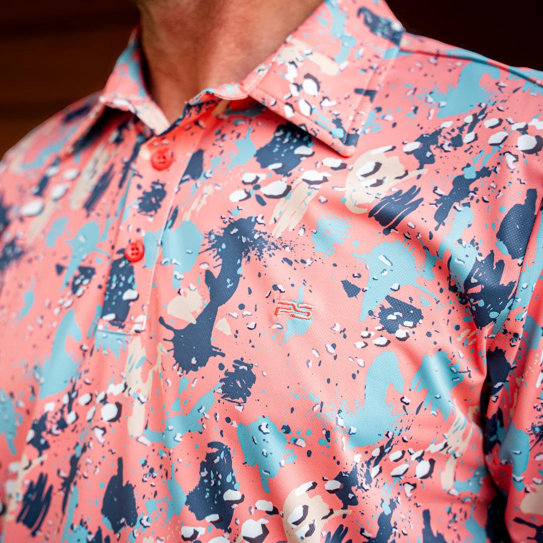 Premium Series Camo Polo - Coral Reef