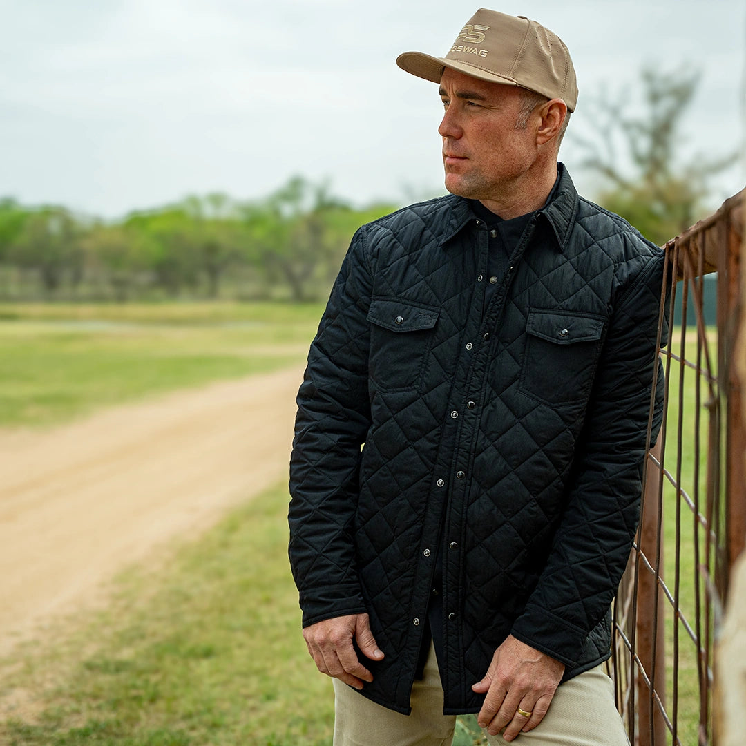 Quilted Shacket - Sable Black