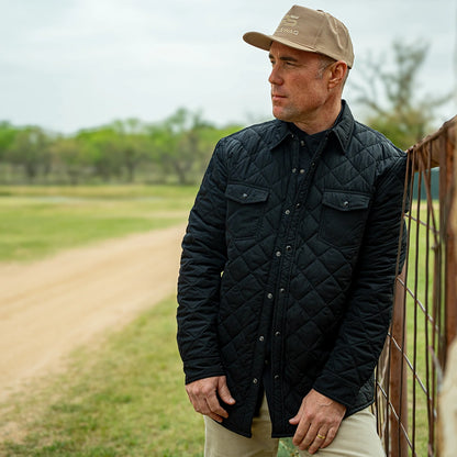 Quilted Shacket - Sable Black