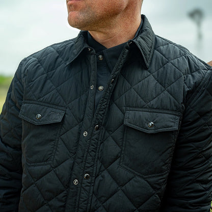Quilted Shacket - Sable Black