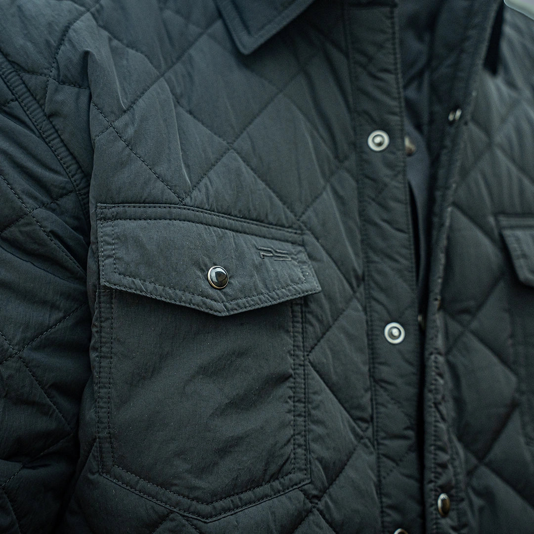 Quilted Shacket - Sable Black