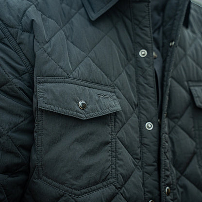 Quilted Shacket - Sable Black
