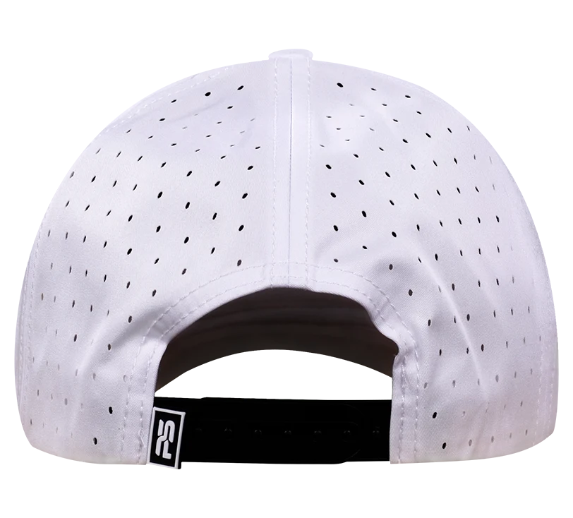 Performance Series 6-Panel Classic Waterproof Golf Hat - Salt White back view