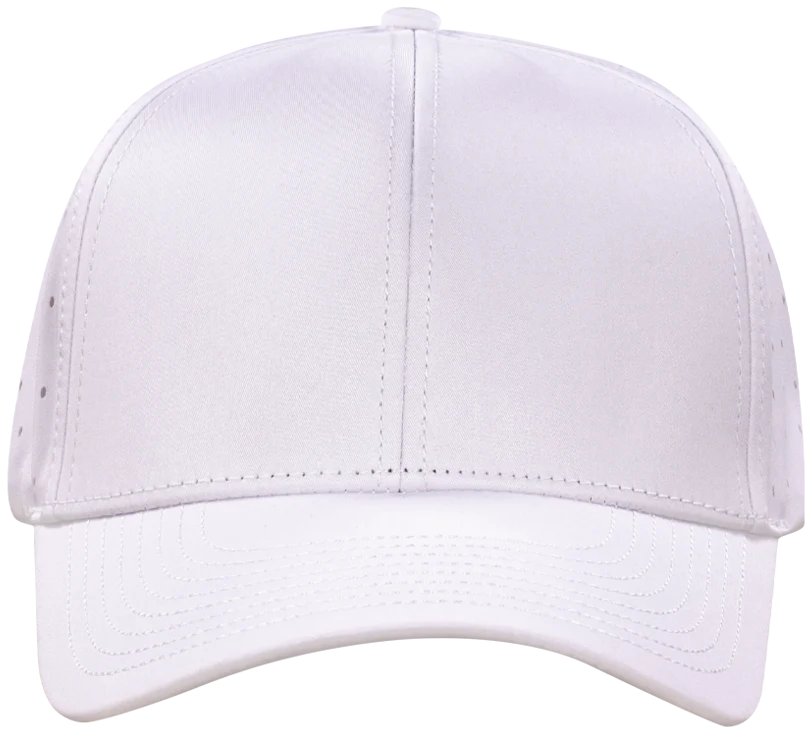Performance Series 6-Panel Classic Waterproof Golf Hat - Salt White front view