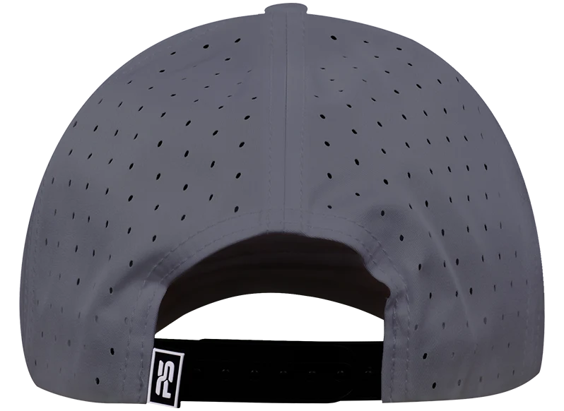 Performance Series 6-Panel Classic Waterproof Golf Hat with Visor Rope - Fossil Gray back view