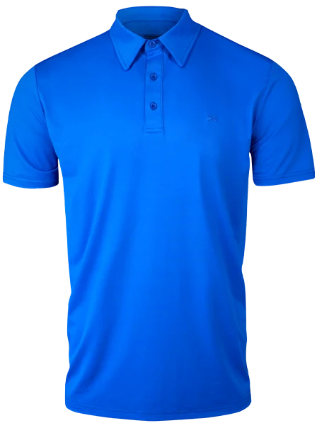 Premium Performance Polo - Bahama Blue front view