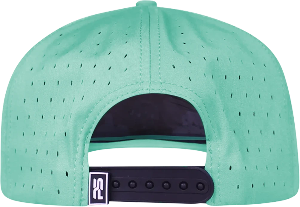 ProSeries 6-Panel Waterproof Golf Hat with Visor Rope - Gulf Green back view