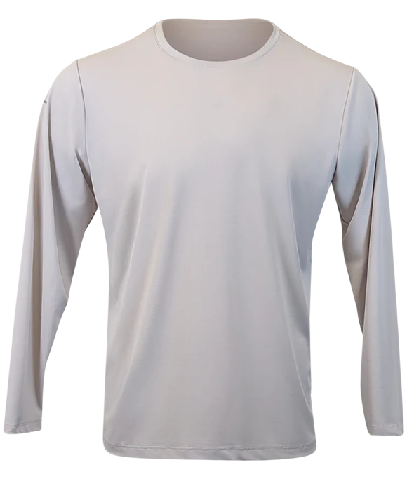 ProTek™ Long Sleeve Crew Neck - Oyster White front view