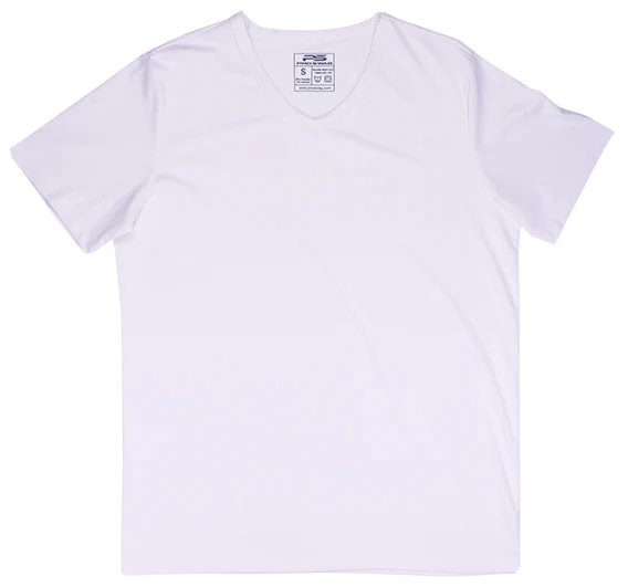 ProTek™ Short Sleeve V-Neck - Salt White front view