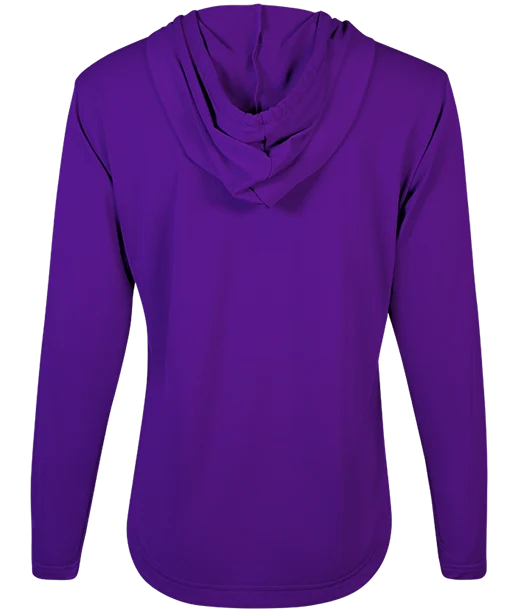 ProTek™ Women's Long Sleeve Hoodie - Indigo Purple back view