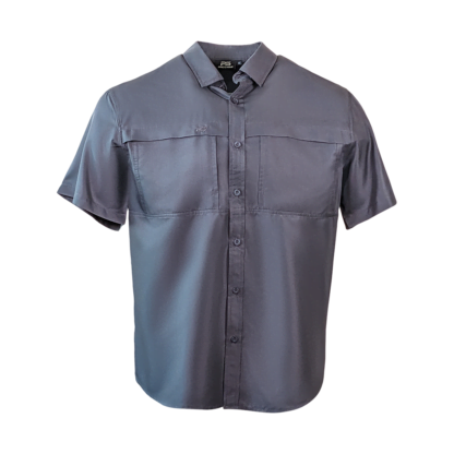 Proswag PS100HPS Short Sleeve Vented Polyester Fishing Shirt - Fossil Gray