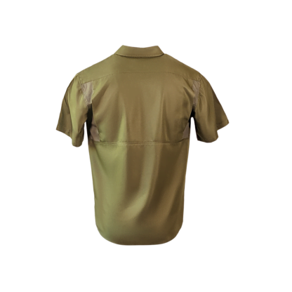 Proswag PS100HPS Short Sleeve Vented Polyester Fishing Shirt - Olive Green