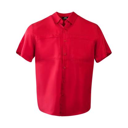 Proswag PS100HPS Short Sleeve Vented Polyester Fishing Shirt - Ruby Red