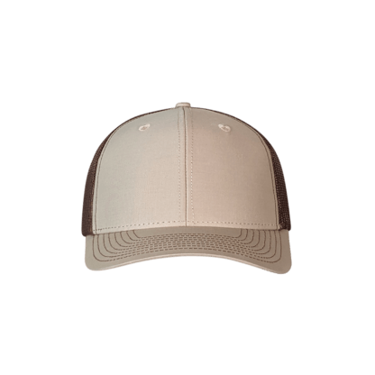 PS112 Padre Tan - Custom Mid-Profile Richardson Style Mesh Trucker Hat with Adjustable Snap-Back