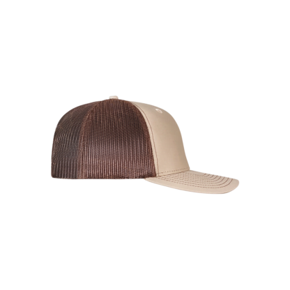 PS112 Padre Tan - Custom Mid-Profile Richardson Style Mesh Trucker Hat with Adjustable Snap-Back