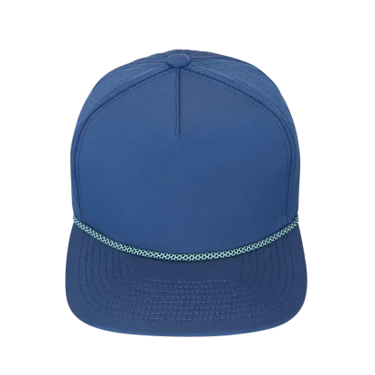 Proswag PS140 High Profile 5-Panel Adjustable Golf Hat with Visor Rope - Pelagic Blue