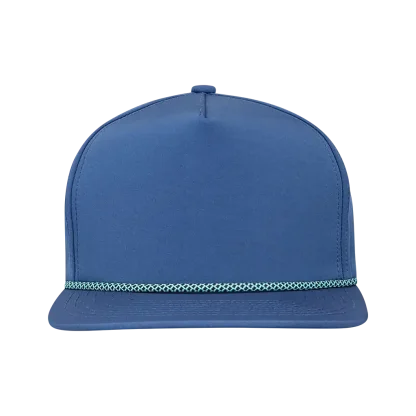 Proswag PS140 High Profile 5-Panel Adjustable Golf Hat with Visor Rope - Pelagic Blue