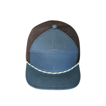 Proswag PS169 Pelagic Blue - Custom High-Profile Richardson Style Mesh 7-Panel Trucker Hat with Visor Rope