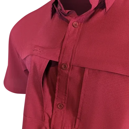Proswag PS210 Short Sleeve Fishing Shirt - Sangria Maroon