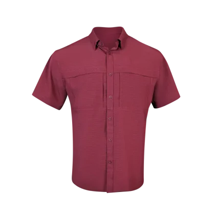 Proswag PS210 Short Sleeve Fishing Shirt - Sangria Maroon